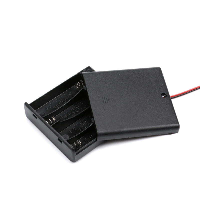 2 AA Battery Case Holder Box Base Socket With Wires,Switch and Cover, Battery Holder (3)