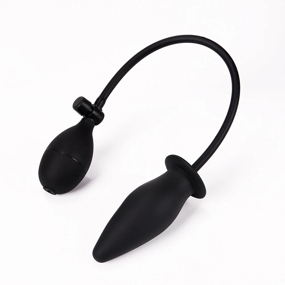 Soft Silicone Inflatable Anal Dildo Butt Plug Dilator Anus Massager Sex Toy for Women Men Gay Black Pump Vagina Extender anal plug dilator