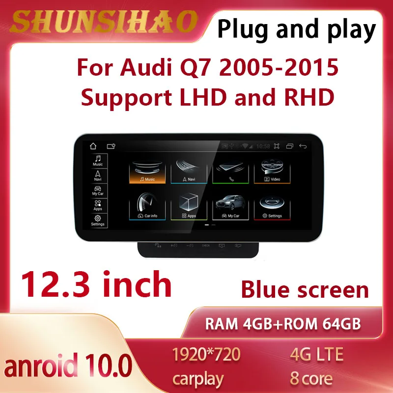 ShunSihao Snapdragon радио android GPS навигация Авторадио для 12 3 дюймов RHD Q7 Q7L 2005-2015 стерео Blu ray