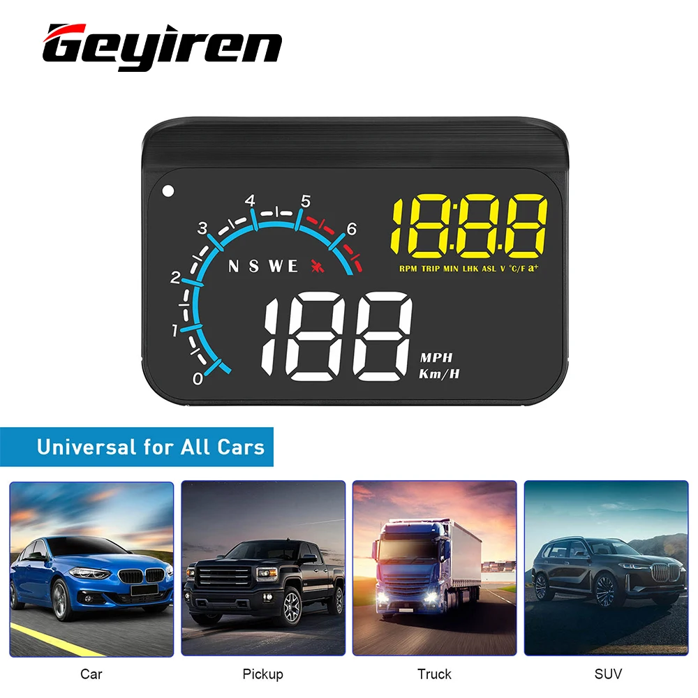 Geyiren M12 GPS HUD ڵ OBD2  ÷  ӵ, ڵ   ,   Һ 