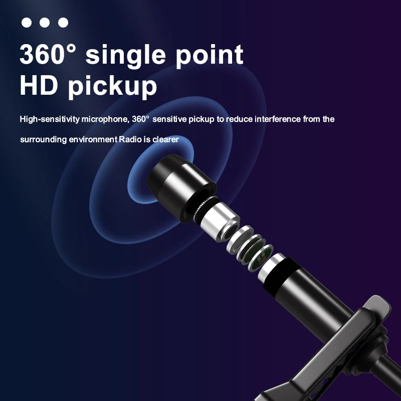 MAMEN Voice-changing Recording MIC Type-C Plug Lavalier Microphone with 6 Sound Effect for Android iOS Smartphone Live Streaming