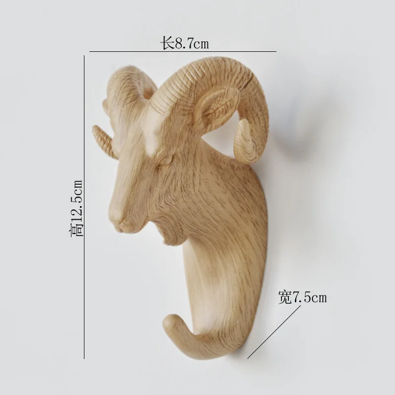 Креативный мультяшный бесшовный подвесной крючок для одежды в скандинавском стиле, настенный крючок для украшения головы оленя, крючок для Конфета из смолы - Цвет: Goat   4