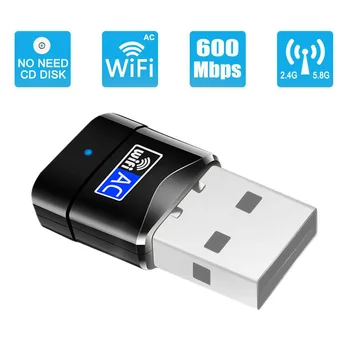 

New USB Wifi Adapter Ethernet 5G/2.4G 600Mbps Dual Band Portable Mini Wireless Computer Network Card Wifi Receiver