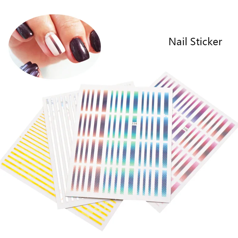 

1 Sheet Gradient Colored Stripes 3D Lines Nail Art Sticker Decal Sticker Nails Accessories For Nail Art Decorations ZJT4044