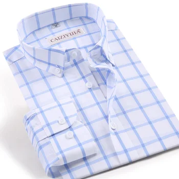 

Men's Fashion Long Sleeve Plaid Checkered Dress Shirt Easy Care Fabric - Wrinkle Free Casual Gingham Button Down Cotton Shirts