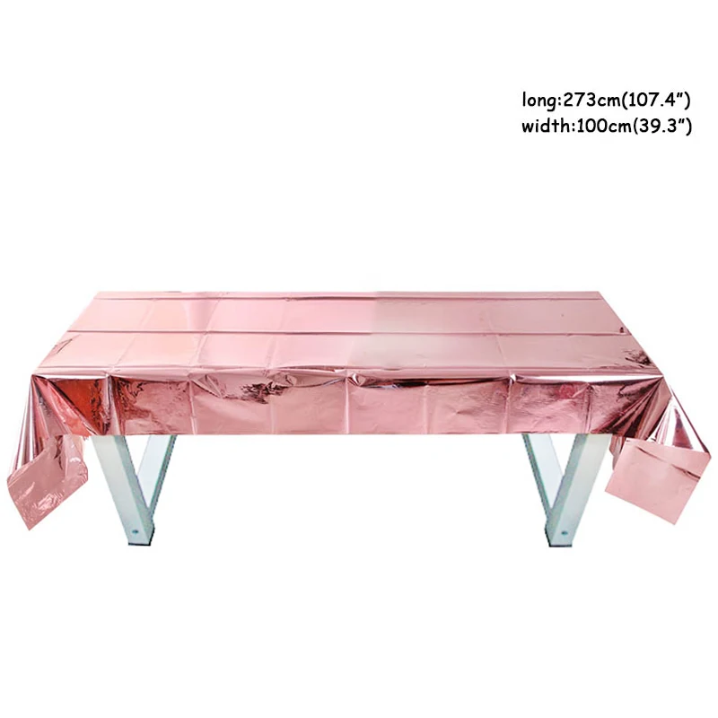 plastic tablecloth Вечерние принадлежности из розового золота одноразовые чаша-контейнер, соломинки для детей и взрослых, 1-й декор для вечеринки в честь Дня Рождения - Цвет: plastic tablecloth