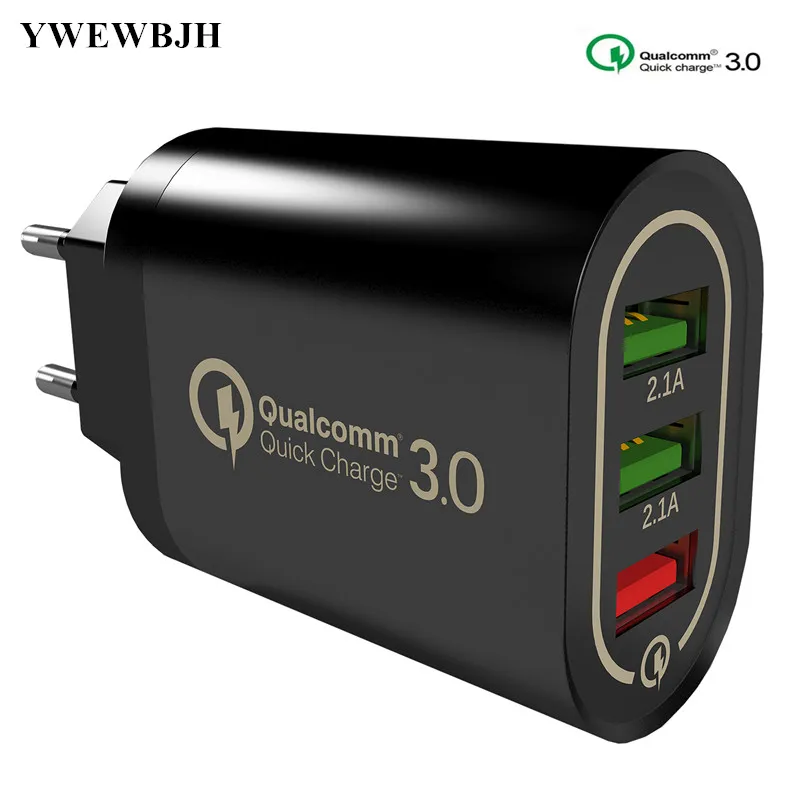 

YWEWBJH 3 Port USB Phone 3.0 5V/9V/12V Quick Charger Fast Charger Mobile Wall Charger for iPhone For Samsung