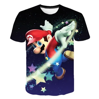 

Children's cartoon characters Mario Summer T-shirts T-shirts short-sleeved girls boys tops youth children's clothing 4-14 years
