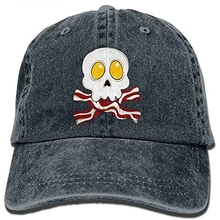 Яйца бекон Череп скрещенные кости унисекс взрослых Регулируемый ковбой папа шляпа