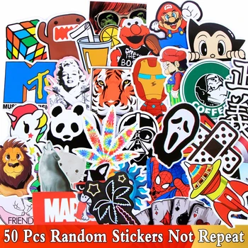 

Random 50 PCS/Lot Different Style Funny Stickers For Kids Skateboard Luggage Fridge Motorcycle Laptop Phone Graffiti Toy Sticker