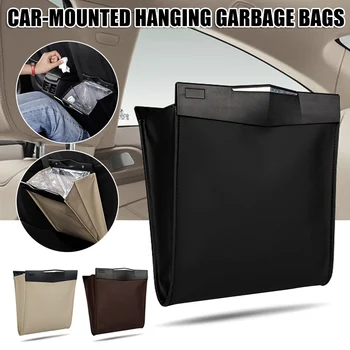

Spot Hanging Car Trash Bags Can Litter Garbage Bag Organizer Large Capacity Magnetic LED Light Bag Car Styling