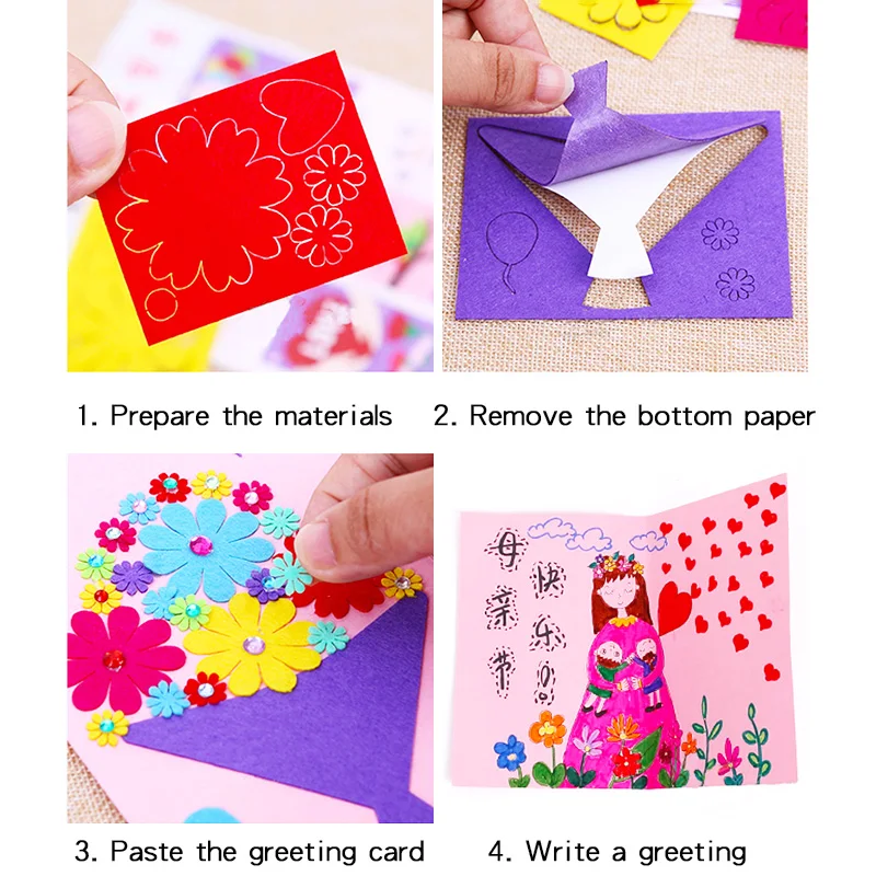 Children Creative Greeting Card Diy Handmade Students Kids Thank You Teacher Family Friends Greeting Wish Card Christmas Gifts Craft Toys Aliexpress