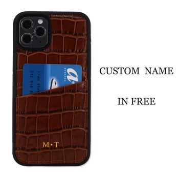 

Magic Tale CUSTOM INITIALS FREE phone bumper case for Iphone X 8 plus 11 Pro Real cow leather mobile phone accessories dropship