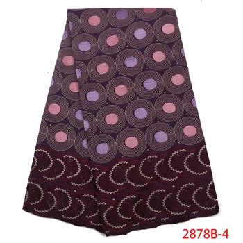 

High Quality African Swiss Voile Lace Fabric With Stones Soft Embroidery Dry Voile Lace Materials In Switzerland YA2878B-4