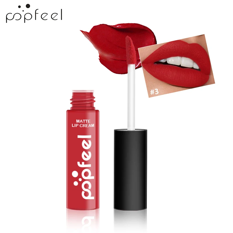 POPFEEL 24 часа Стойкий матовый блеск для губ водостойкая бархатная помада сексуальный Жидкий блеск для губ Макияж Блеск для губ Косметика 12 цветов