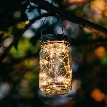 

Practical 30 LED Fairy String Light Classic Texture Creative Design Solar Mason Jar Bottle Lamp For Outdoor Wedding Decor
