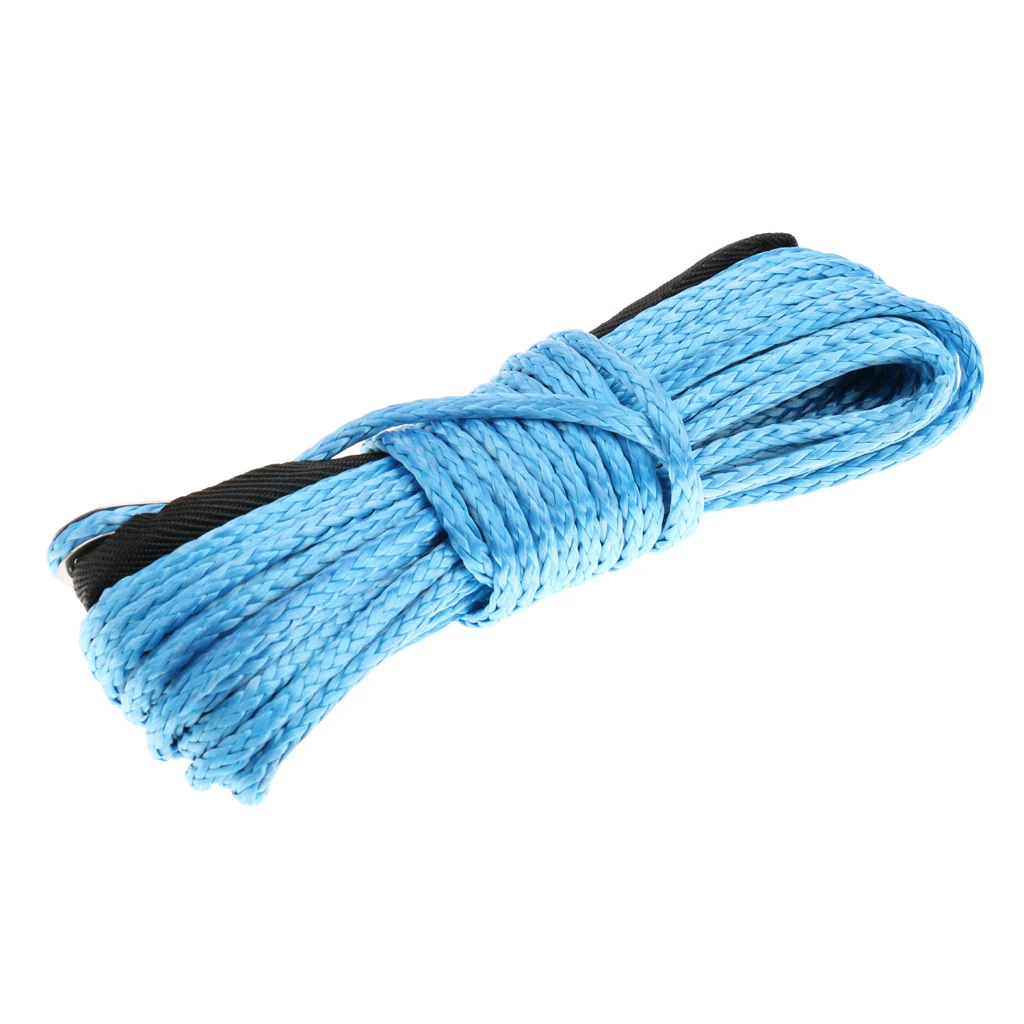 Blue 1/4" 50ft Synthetic Winch Rope Line With Sheath Thimble For Jeep SUV | Автомобили и мотоциклы