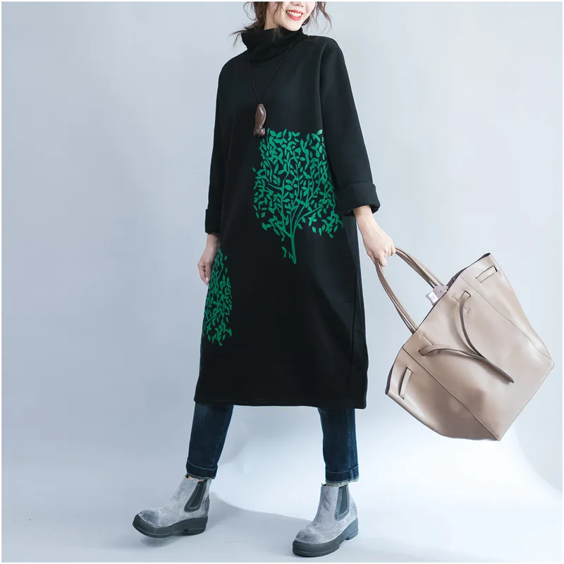 Johnature 2019 Winter New Casual Korean Print Thicken Women Hoodies Turtleneck Full Sleeve Pockets Comfortable Sweatshirts Johnature 2019 Winter New Casual Korean Print Thicken Women Hoodies Turtleneck Full Sleeve Pockets Comfortable Sweatshirts