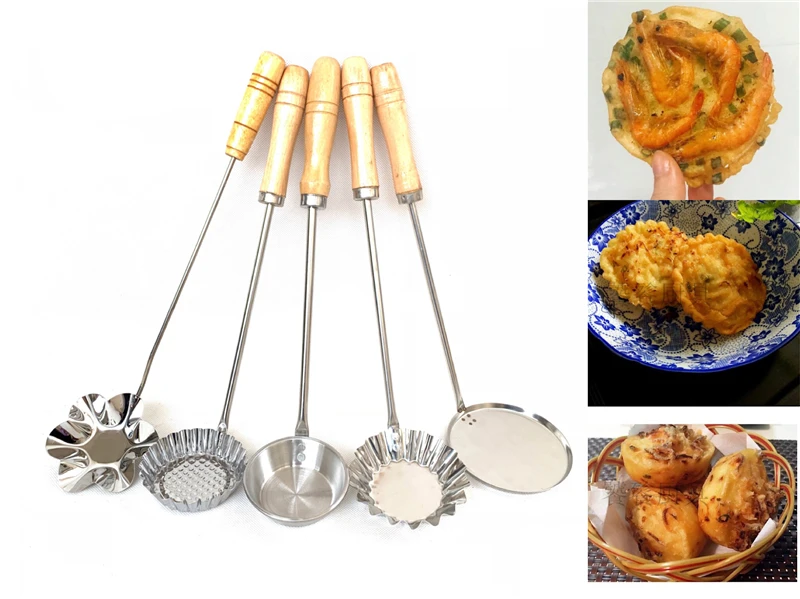 Stainless steel fried egg tarts mould Baba mould oil Dunzi radish silk cake fried fruit oil fragrant Baba filling tool spoon