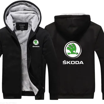 

M-5XL Winter Hoodies For men New zipper Casual Thicken for Skoda Sweatshirt men plus Size coat winter warm jacket tops