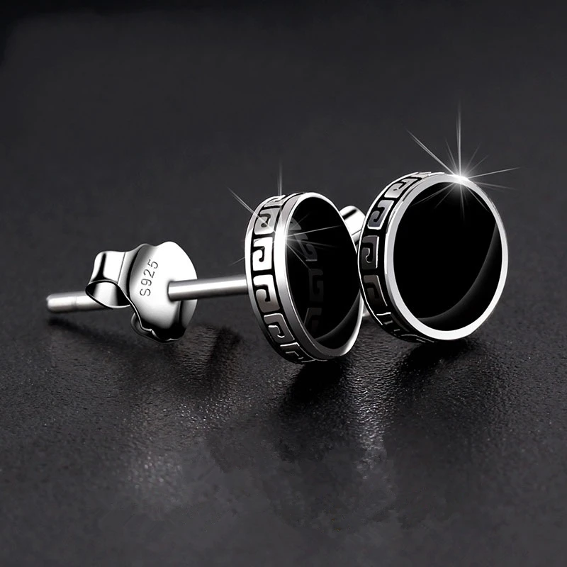 Personalized 925 Silver Earrings Men'S Single Earrings Street Punk Hip-Hop Jewelry - Image 3