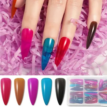 

500 Pcs Long Ballerina Fake Nails Candy Colors Natural Coffin Press on False Nail Art Tips ABS Full Cover DIY Nail Decor Art Tip