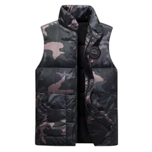 Зимний жилет без рукавов, толстый тонкий белый утиный пух, мужской Камуфляжный утеплитель, пуховик на утином пуху, мужской теплый жилет Waistcoa