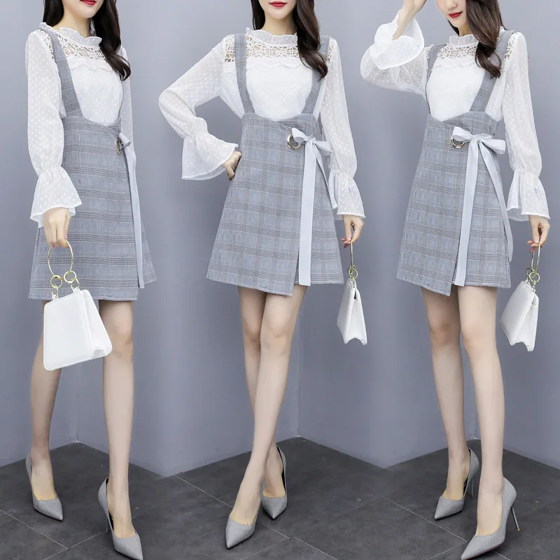 

Photo Shoot 2019 Early Autumn New Style Elegant Two-Piece Set Western Style Online Celebrity WOMEN'S Suit Korean-style Dress Ear