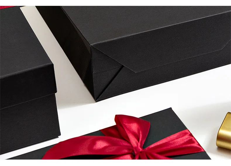Прямоугольная Черная конфетная бумажная упаковка подарочная коробка шарф для дня рождения рубашка День Святого Валентина коробка