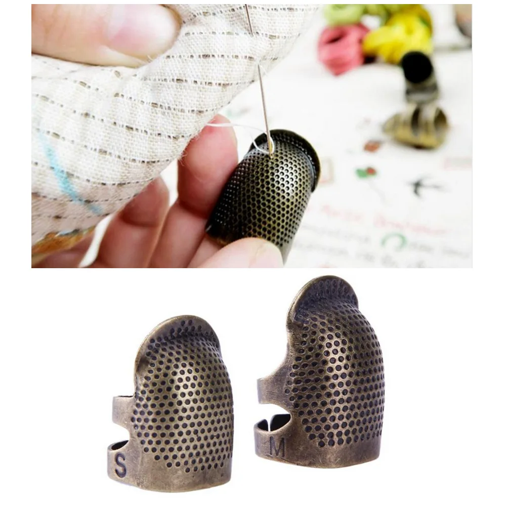 

Retro Handworking Sewing Thimble Finger Protector Needlework Metal Brass Sewing Thimble Sewing Tools Accessories Freeshiping