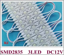 LED module injection waterproof LED advertising light module for sign DC12V 60mm*12mm SMD2835 3 LED aluminum PCB 1.2W 130lm IP65