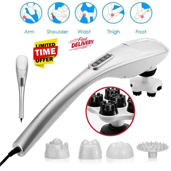 

5 In 1 Electric Neck Massager Handheld Hammer Infrared Massage Back Waist Leg Body Relax Cervical Vertebra Roller Massage Stick