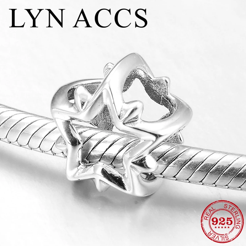 Новый 925 пробы серебро волшебный Цветущий звезды Шарм-бусины в виде цветка