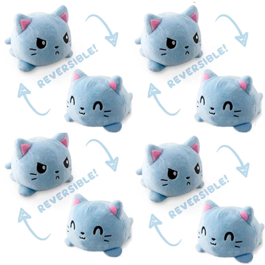 nette gato plusch plusch spielzeug doppelseitig flip puppe reversible katze kuscheltiere spielzeug kreative weihnachten geschenk hause dekoration stuffed plush animals aliexpress