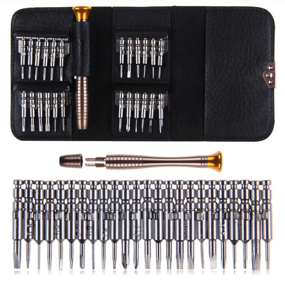 25 in 1 Precision Torx Screwdriver Cell Phone Wallet Repair Tool Kit for Mobile Phone Cellphone Electronics PC