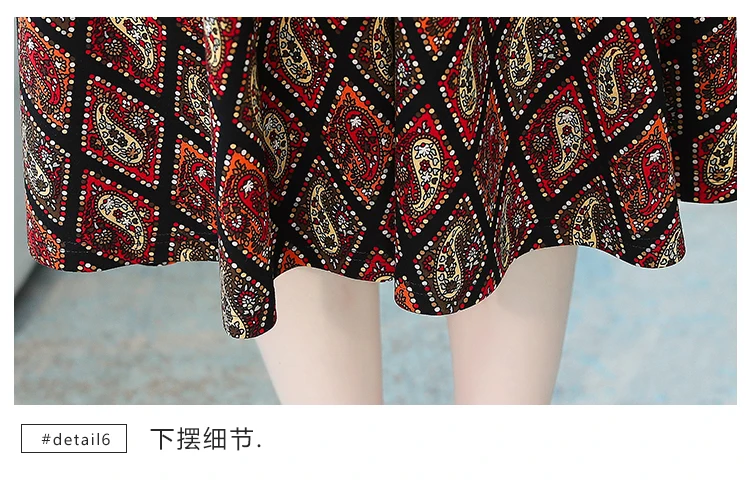 Plus Size Autumn Winter Long Sleeve Dresses 2020 Vintage Print Boho Casual Midi Dress Elegant Women Bodycon Party Maxi Vestidos
