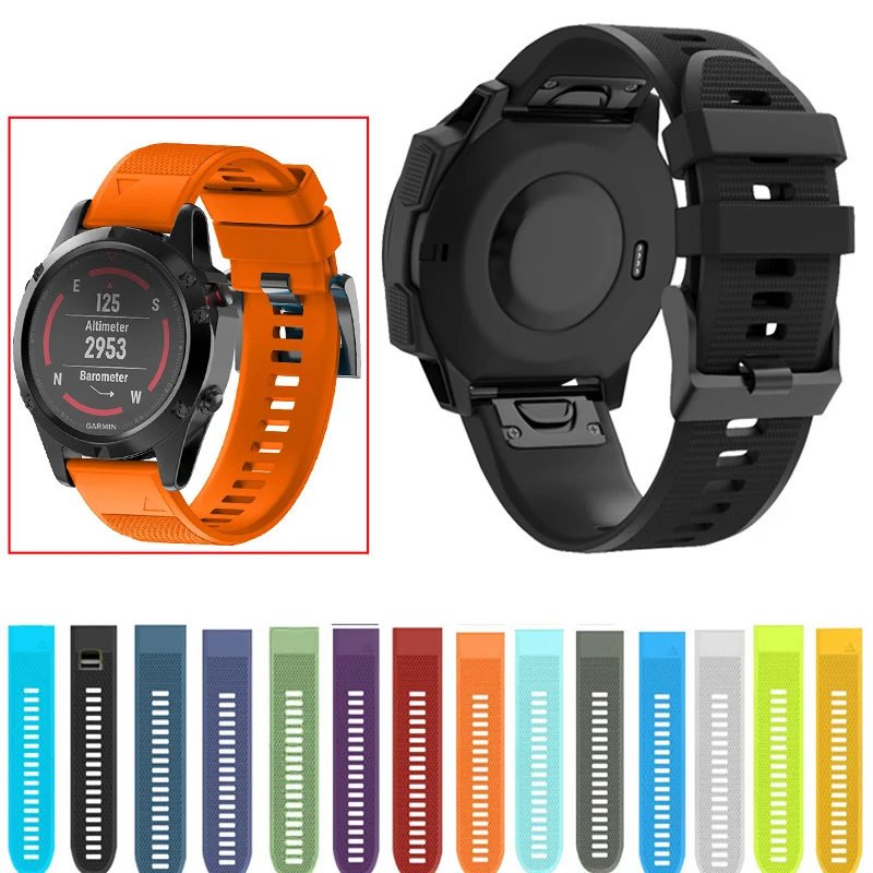 Быстро легко подходят силиконовые спортивные часы браслет для Garmin Fenix 5X Plus/Fenix 3 3 HR сапфир спуск MK1 D2 Bravo ремень