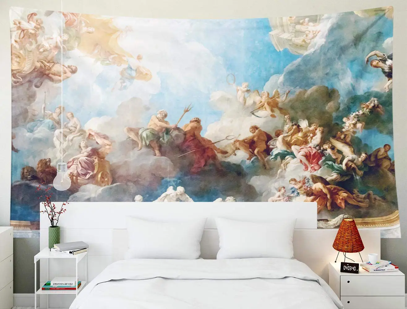 France April 18 Ceiling Painting In Hercules Room Of The Royal Chateau Versailles For Bedroom Colorful Tapestries Tapestry Decorations