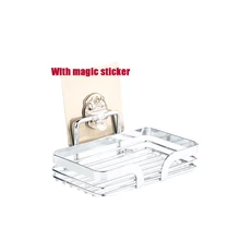 Перфорация Кухня Нержавеющая сталь настенный мыло/губка держатель для повторного использования