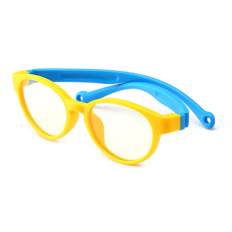 Оптические очки, оправа для детей, для мальчиков и девочек, близорукость, оправа для очков с линзами 0 градусов, простые зеркальные очки для детей, унисекс, F8155 - Цвет оправы: yellow blue