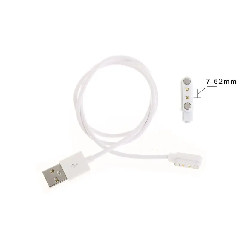 Магнитный usb кабель для зарядки смарт часов 2 контакта расстояние 7 62