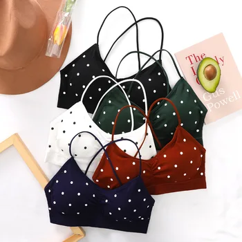 

Seamless Underwear Women's No Steel Ring Sling Cross Beautiful Back Wave Point Wrapped Chest Gathered Tube Top Primer Fashion