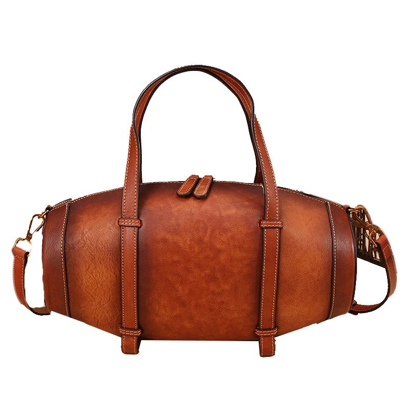 

New 2019 Vintage Women's Handbag Genuine Leather Bag Luxury Cowhide Bucket Bag Single Women Shoulder Bag Designer Messeneger Bag