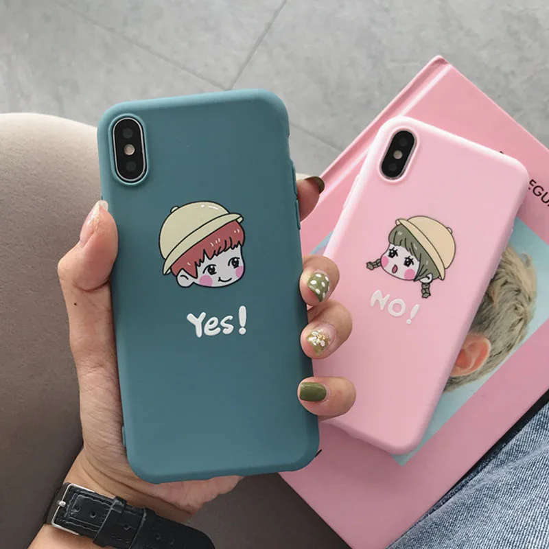 Купи 2 ПОЛУЧИ 1 чехол для телефона с рисунком пары iPhone XS Max XR 6 6S 7 8 Plus мультяшный
