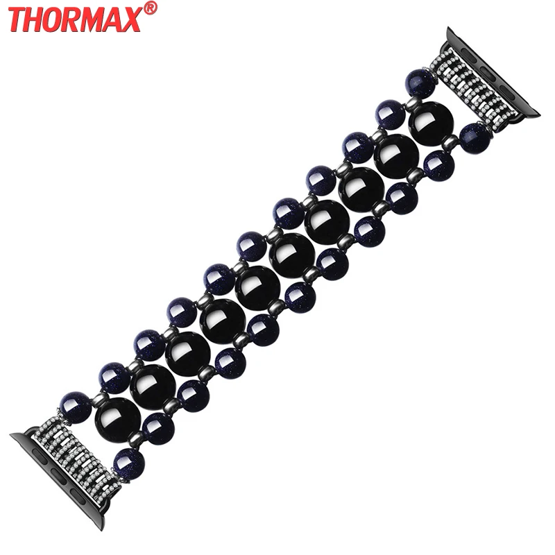 Ремешок для Apple Watch iWatch Series 5 4 3 2 1 Модный черный сменный Браслет из искусственного