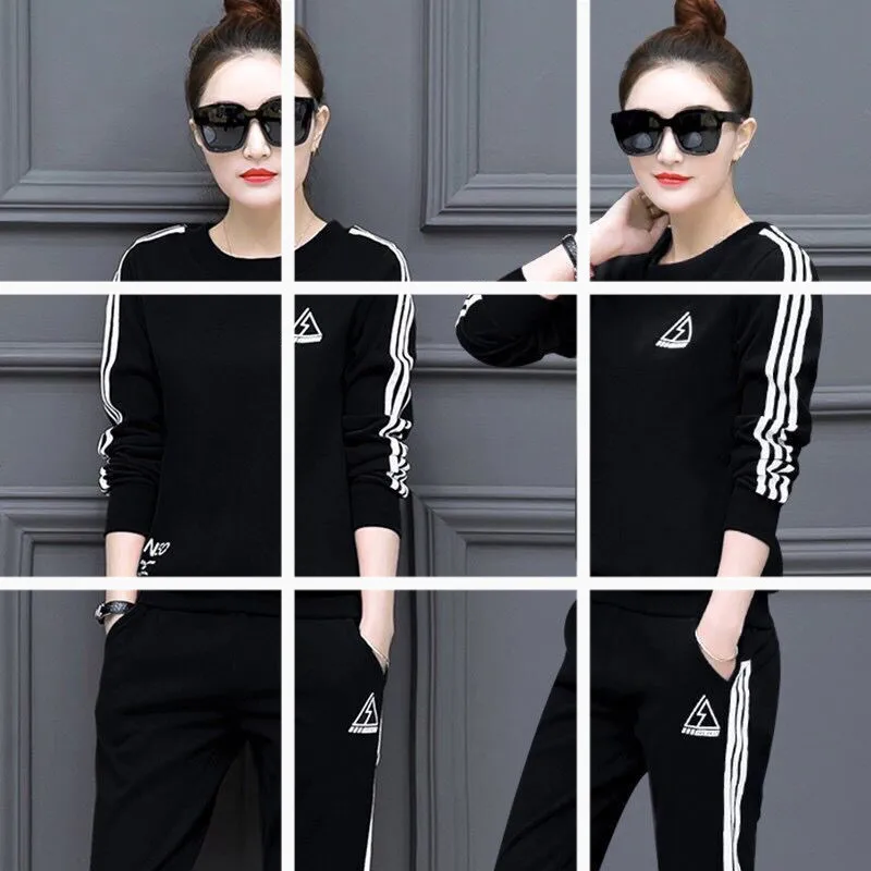 

2019 Spring And Autumn New Style Korean-style WOMEN'S Wear Long Sleeve Trousers Hoodie Casual Sports Clothing WOMEN'S Suit Two-P