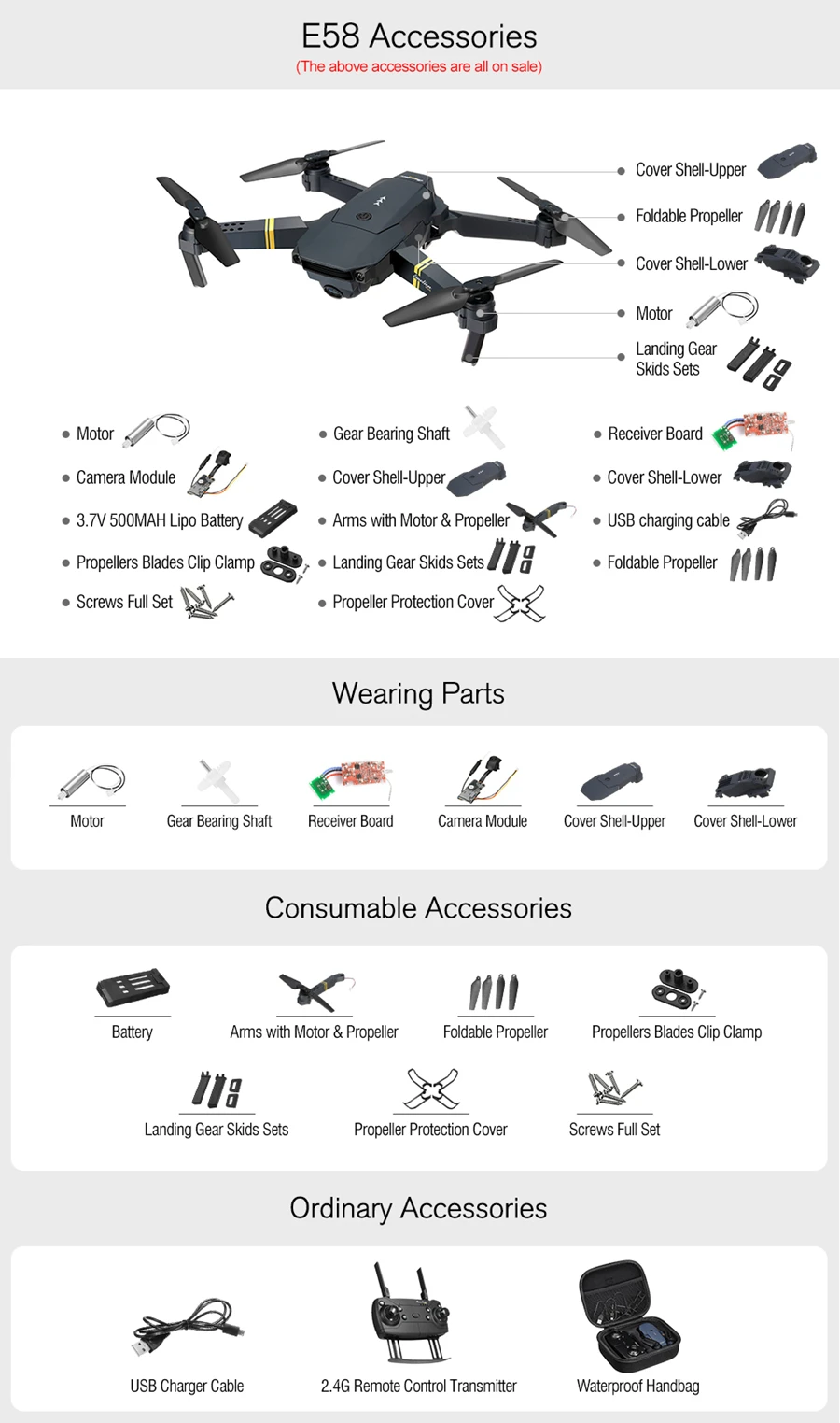 Eachine E58 WIFI FPV With Wide Angle HD 1080P/720P/480P Camera Hight Hold Mode Foldable Arm RC Quadcopter Drone X Pro RTF Dron