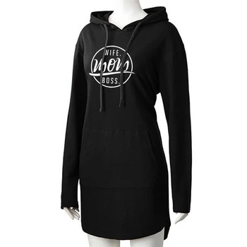 

Mom Boss Letters Print Hooded Lace Long Sleeve Hoodies For Women Hoodies Women Sweatshirts Femmes Kawaii Clothings Harajuku