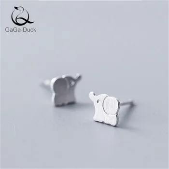

925 Sterling Silver Fashion Jewelry Cute Animal Simple Elephant Women Fresh Brushed Sweet Stud Earrings E69