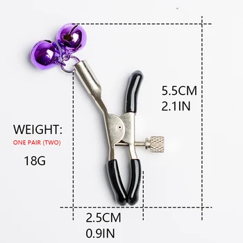 Erotic Breast Clips Nipple Stimulator Adult Games Sex Toys for Couples Flirting Nipple Clamps Metal purple Bells Rubber clip new 5